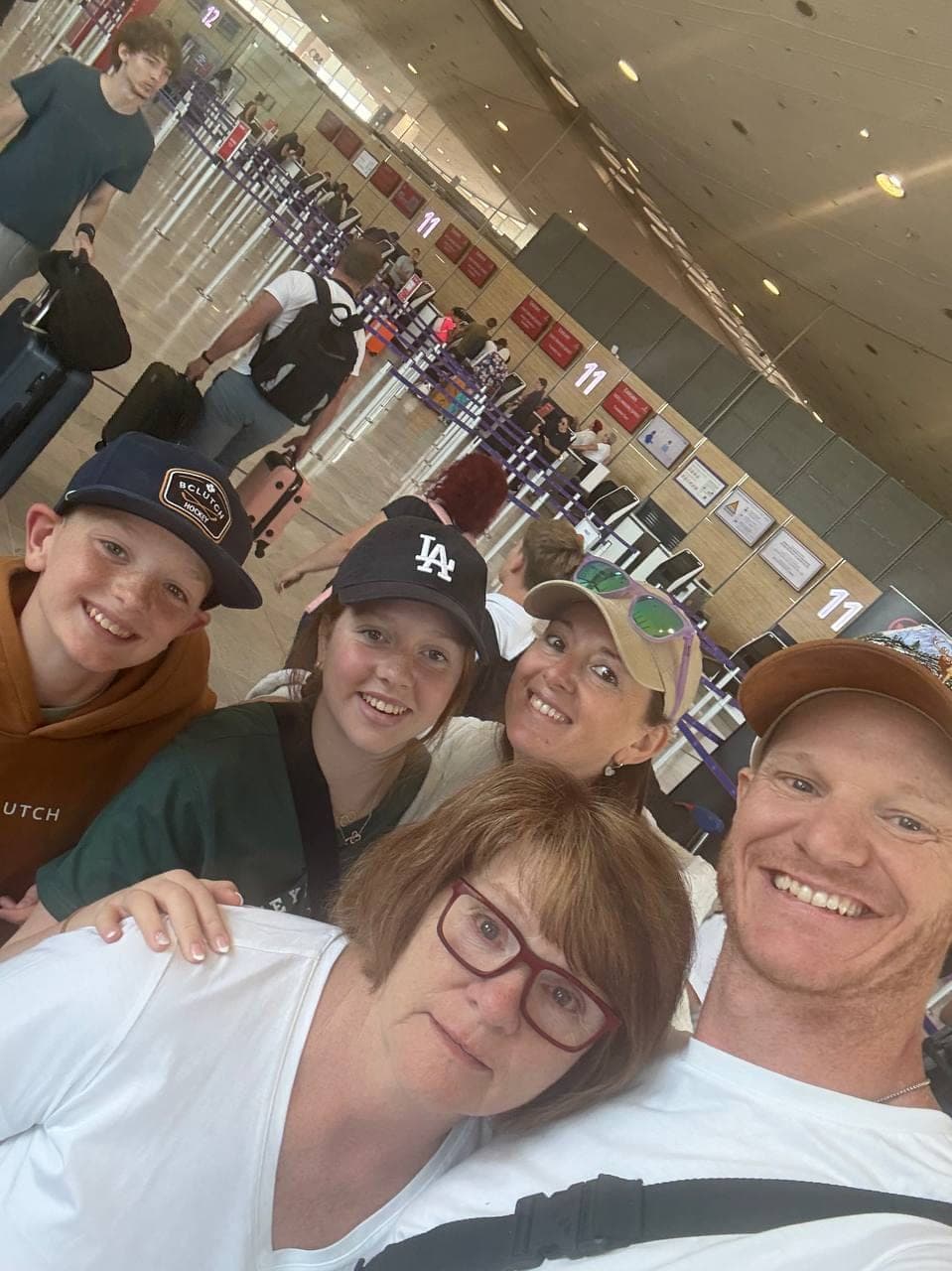 Sending Mom off on her solo trip home. So proud of her.
