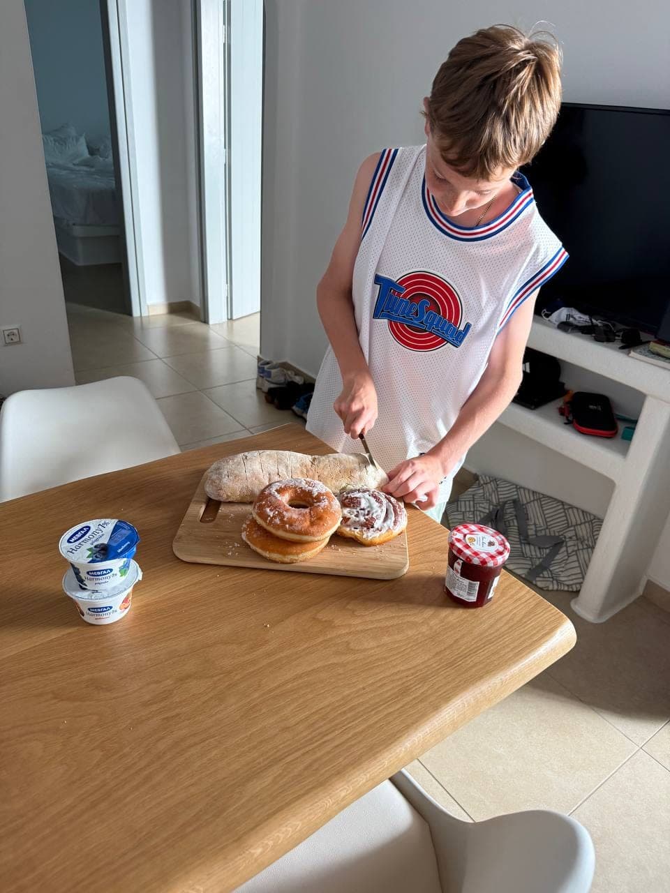 Getting the breakfast table ready