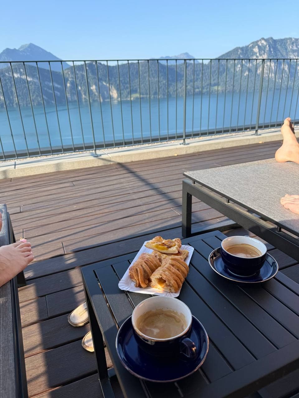 Morning coffee on the deck